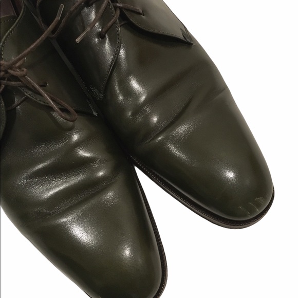 Salvatore Ferragamo Mens Pine Green Calf Shoes main image 8